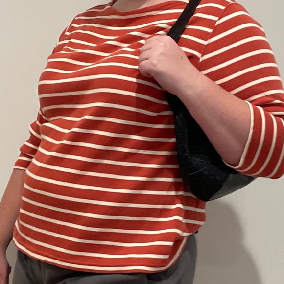 L.L. Bean Tops - striped orange knit 3/4 sleeve shirt from LL Bean